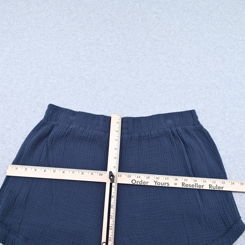 100% Cotton C&C California Blue Gauze Relaxed Lounge Shorts XL High Rise Pocket - Picture 8 of 10